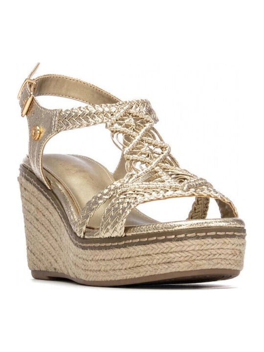 Platforme Dama Tip Espadrile Aurii