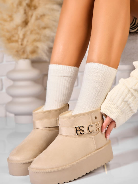Yolera Wildleder Damen Stiefeletten mit Plattfo...