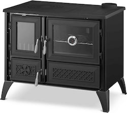 Simge 801 Stella Μαντεμένια Ξυλόσομπα με Φούρνο 9kW Μαύρη