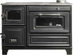 Simge No 501 Ξυλόσομπα από Εμαγιέ Χάλυβα με Φούρνο 9kW Γκρι