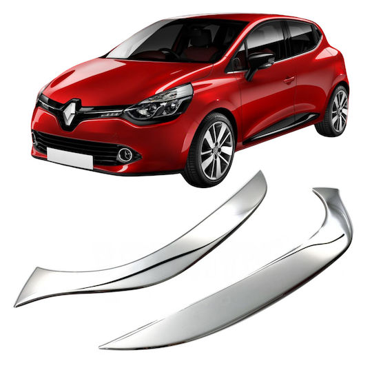 Edelstahl Chrom Scheinwerfer Umrandung Streifen Renault Clio 4 Hb 2012