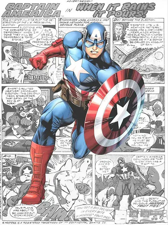 Comic Poster Captain America Cm001 40cm X 50cm