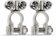 Set 2 Car Battery Clamps Aluminum Secure Connection Positive Negative