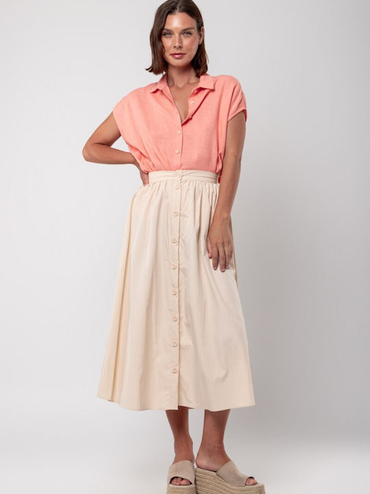 Midi Skirt Black Cream