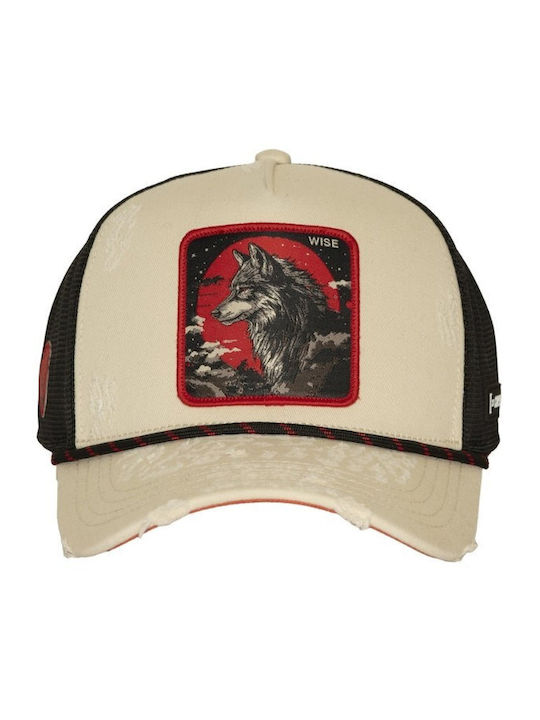 Capslab Wise Wolf Trucker Καπέλο Cl Bea3 1 Pct Wisb Μπεζ Cl Bea3 1 Pct Wis-beige