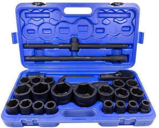Rockforce Ratchet with Sockets 3\4" & 1" 17 Pieces