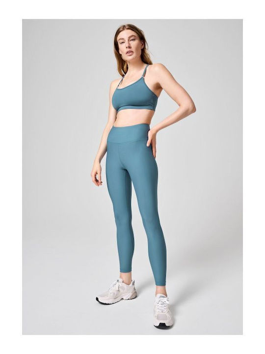 Training Damen Leggings Hohe Taille Blau