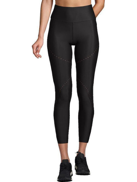 Damen Leggings Glänzend & Hohe Taille Schwarz