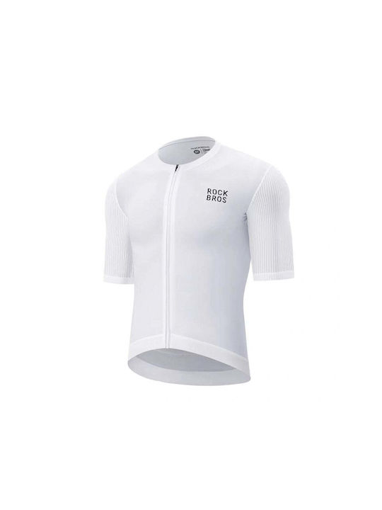 Rockbros Tricou De Ciclism Pentru Bărbați Cu Mâneci Scurte Alb