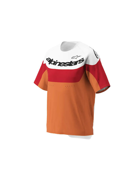 Tricou De Ciclism Pentru Bărbați Mâneci Scurte Mountain Bike Portocaliu