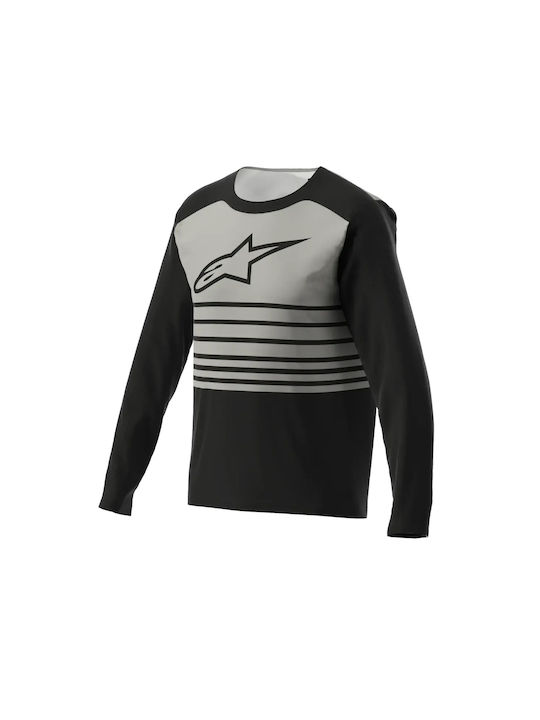 Herren Lange Ärmel Fahrradtrikot Mountain Bike Schwarz