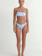 Bikinioberteil Mit Polsterung Blumen Blau