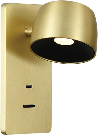 VK Lighting Wall Lamp with Integrated LED and Warm White Light Gold
