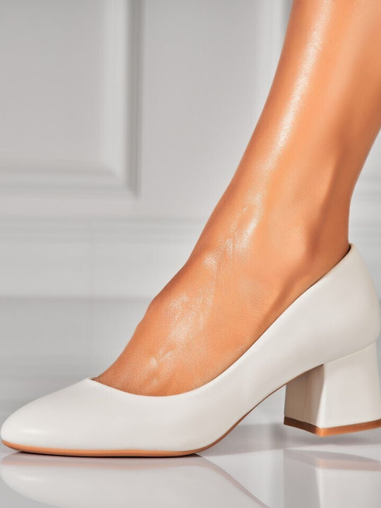 Yes Mile Heels with Medium Heel White