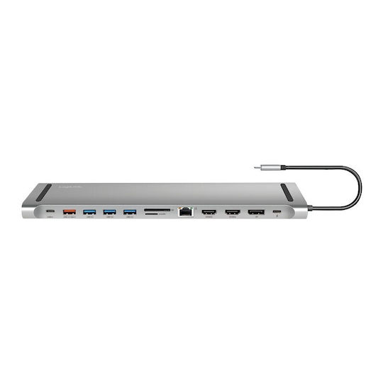 LogiLink USB-C Docking Station with HDMI/DisplayPort PD Gray
