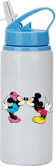 Παγούρι Mickey Mouse 600ml Λευκό Γαλάζιο Καπάκι