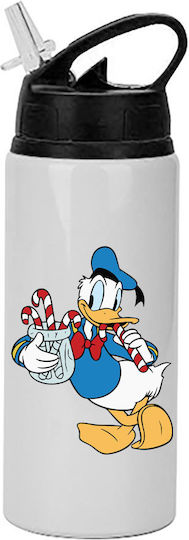 Бутилка Mickey Mouse 600 мл Бяла Черна Капачка