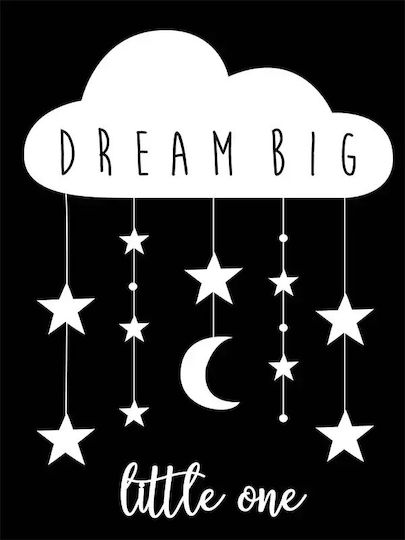 Kinderposter Mit Wolkchen Dream Big 50x40cm