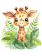Kids Poster Little Giraffe 50x40cm