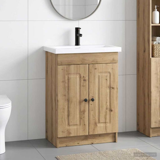vidaXL Pangă Cu Lavoar M56xL37.5xÎ81cm Stejar