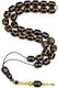 Roloi Komboloi Worry Beads with 33 Beads Made of Mastic Length 44cm Brown