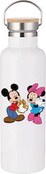 Μπουκάλι Θερμός Mickey Mouse 750ml Bamboo Λευκό