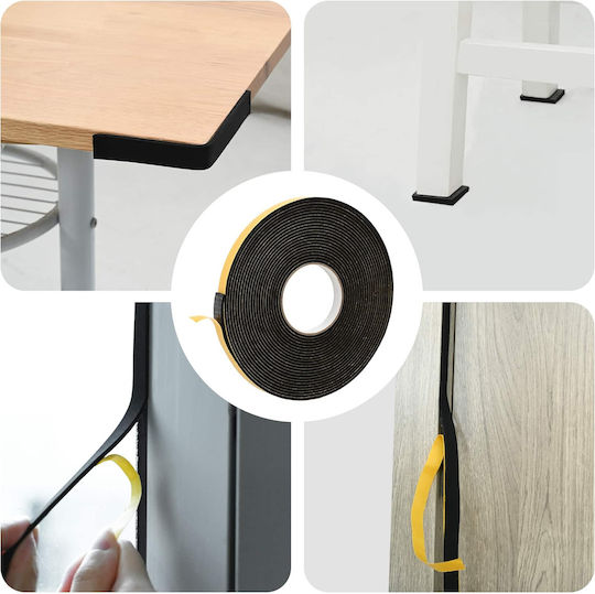 vidaXL Αυτοκόλλητη Αφρώδης Ταινία Μαύρη 10mx15mm 8721364729490