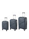 RCM Hard Graphite Travel Suitcases Set 3pcs