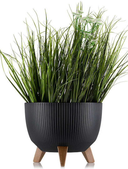 HowHomely Kunststoff Blumentopf Schwarz 29x18cm