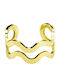 Theodora's Jewellery Σκουλαρίκια Cuff από Ατσάλι Επιχρυσωμένα