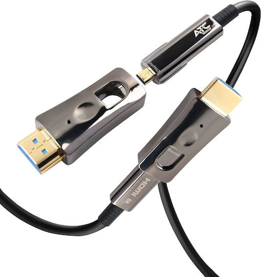 ATC HDMI 2.1 Ultra High Speed 48Gbps 4K 120Hz HDR VRR Kabel HDMI-Stecker - HDMI-Stecker 50m Schwarz