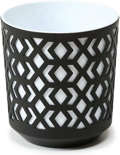 HowHomely Flower Pot White-Black 25x27cm
