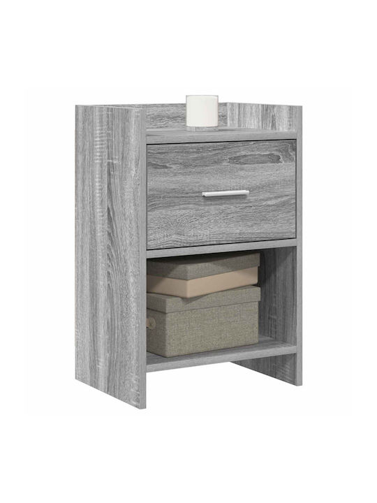 Wooden Bedside Tables With Metal Legs Gray 2 Pi...