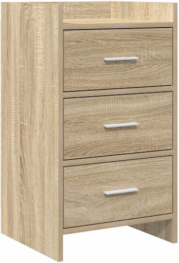 Метално Нощно Шкафче с Бежова Стъклена Повърхност 40x36x70см