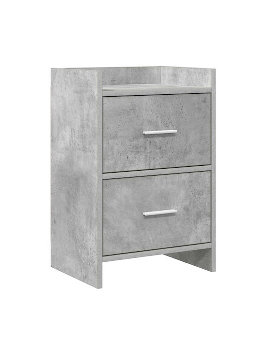 Wooden Bedside Table with Gray Metal Legs 40x30...