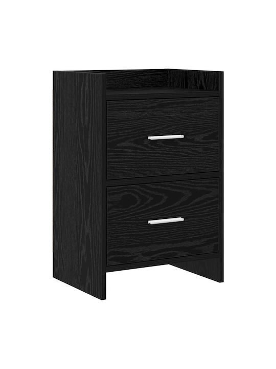 Wooden Bedside Table With Black Metal Legs 40x3...