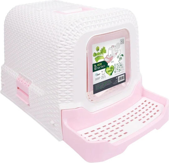 M-Pets Cat Toilet Closed Pink L69 x W42 x H41cm