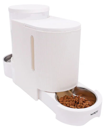M-Pets Automatic Stainless Steel Food & Water Bowl for Dog & Cat 6l in White Color