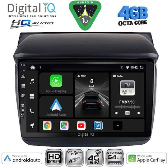 Digital IQ Car Audio System for Mitsubishi L200 2006-2015 Bluetooth USB WiFi GPS Apple CarPlay Android Auto with 9" Touch Screen