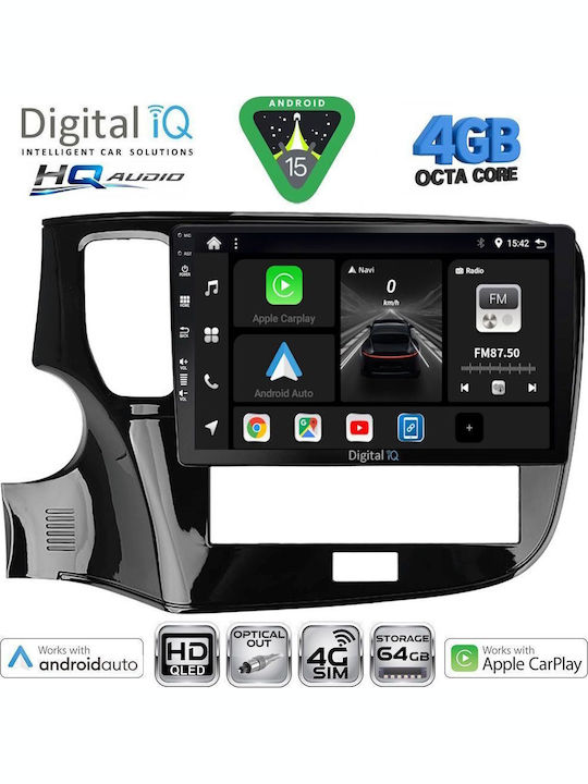 Digital IQ Car Audio System for Mitsubishi Outlander 2020-2022 Bluetooth USB WiFi GPS Apple CarPlay Android Auto with 10" Touch Screen