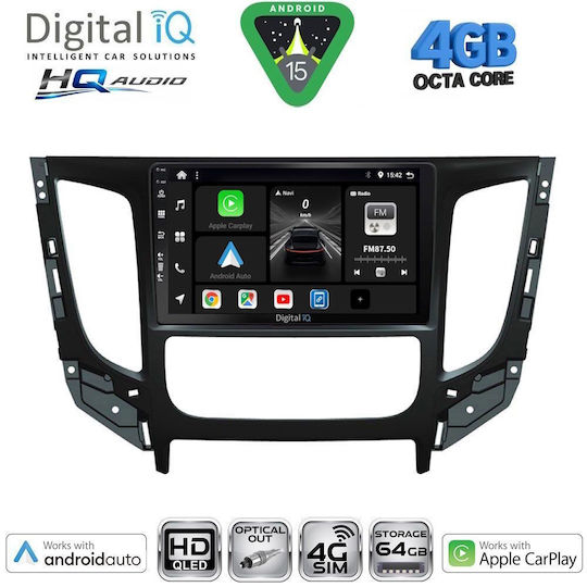 Digital IQ Car Audio System for Mitsubishi L200 2015-2019 with Clima (Bluetooth/USB/WiFi/GPS/Apple CarPlay/Android Auto) with 9" Touch Screen