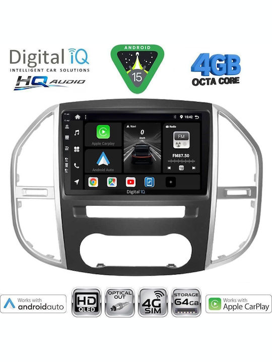 Digital IQ Car Audio System for Mercedes-Benz Vito Viano 2015 with Touch Screen 10 Digital IQ BXK 19429 CPAA Bluetooth USB Wi-Fi GPS Apple CarPlay Android Auto