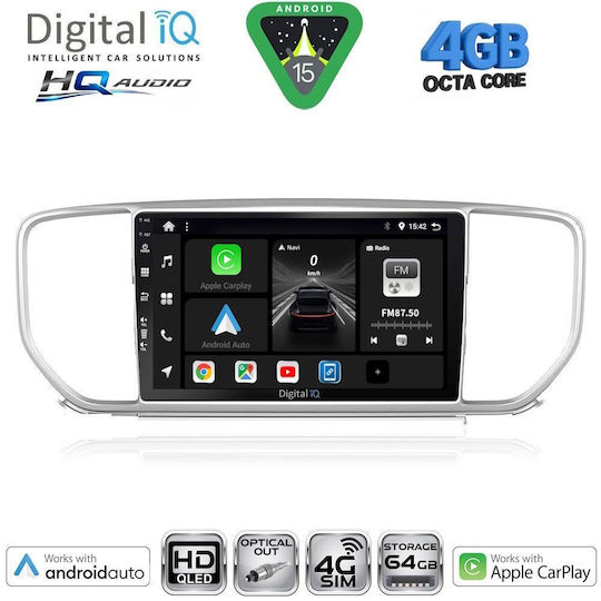 Digital IQ Car Audio System for Kia Sportage 2018-2021 Bluetooth USB WiFi GPS Apple CarPlay Android Auto with 9" Touch Screen