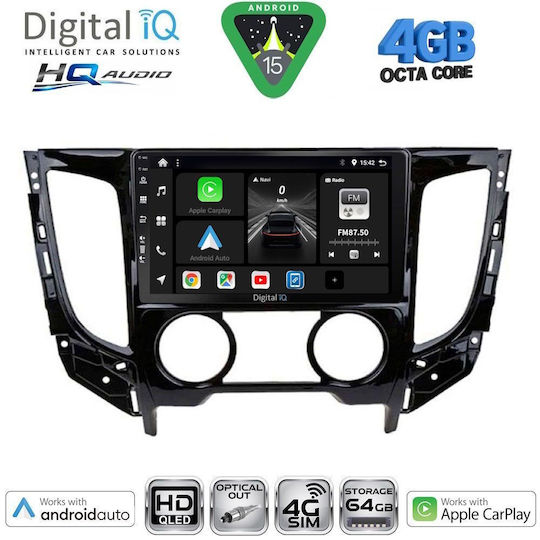 Digital IQ Ηχοσύστημα Αυτοκινήτου για Mitsubishi L200 2015-2019 με A/C (Bluetooth/USB/WiFi/GPS/Apple-Carplay/Android-Auto) με Οθόνη Αφής 9"