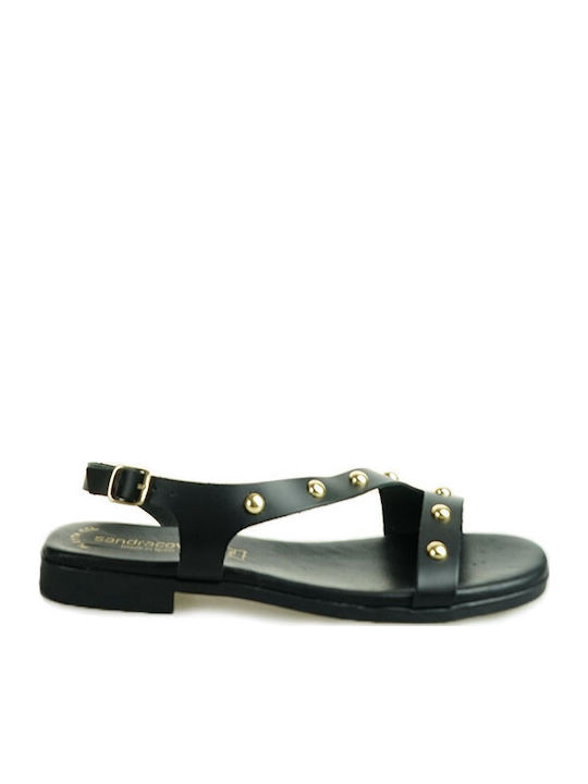 Damen Flache Sandalen Schwarz