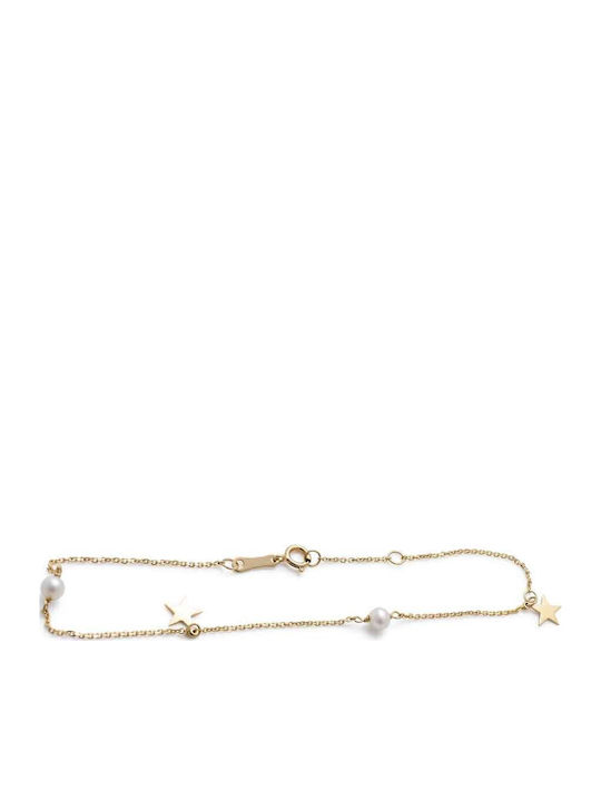 Gatsa Women's Bracelet Gold 9K with Pearls