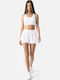 Women's Set with High Waist Activewear Shorts White