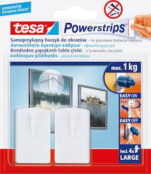 Tesa 58031-00020-20 Κρεμαστράκια με Αυτοκόλλητο Λευκά 2τμχ