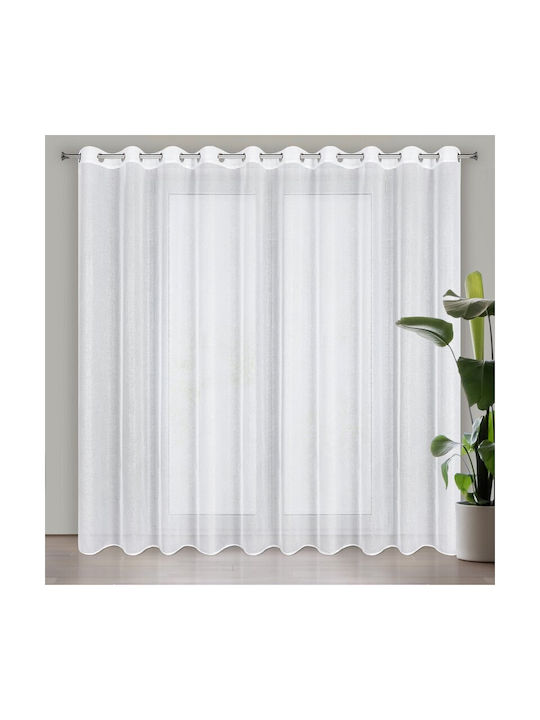 Eurofirany Κουρτίνα με Τρουκς Lena White 250x350εκ.