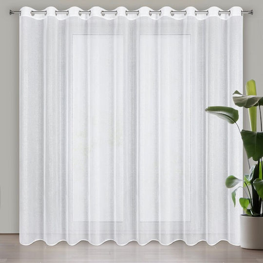 Eurofirany Κουρτίνα με Τρουκς Lena White 250x350εκ.